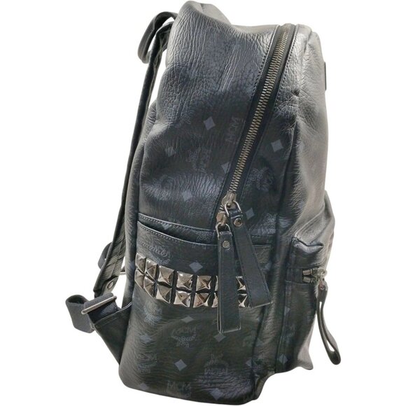 (L5) MCM Backpack Bag Black PVC main image 8